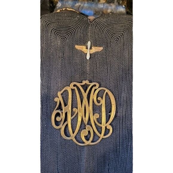 1940s Black Cord Purse With WWII Aviation Cadet Pin and Monogram Initials Pin - Picture 3 of 16